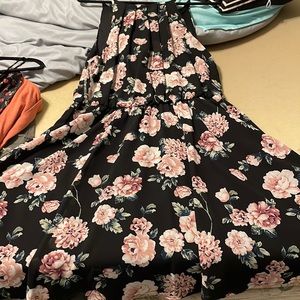 Francesca’s black and pink floral dress